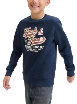 Felpa Jack and Jones Logo blu navy per bambino