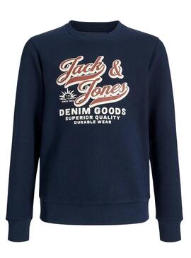 Felpa Jack and Jones Logo blu navy per bambino