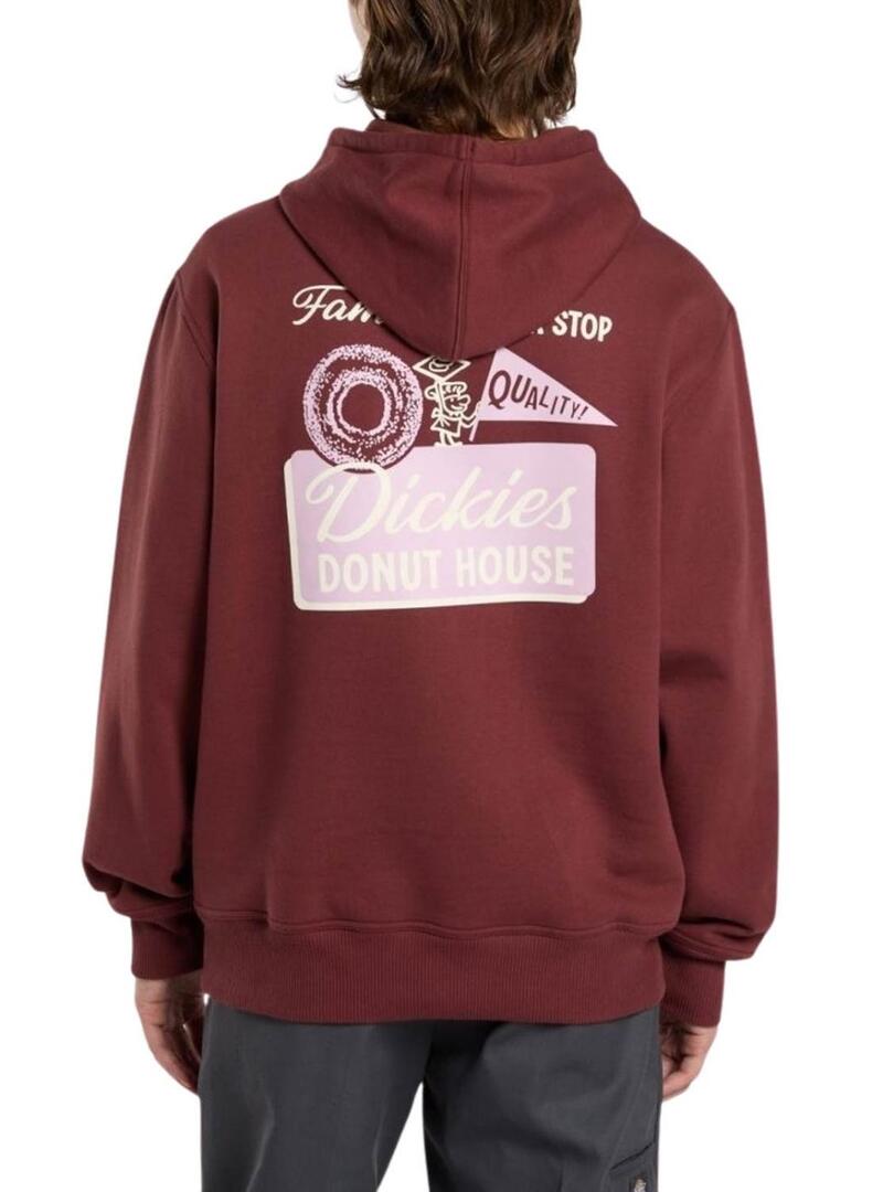 Felpa Dickies Donut bordeaux per uomo