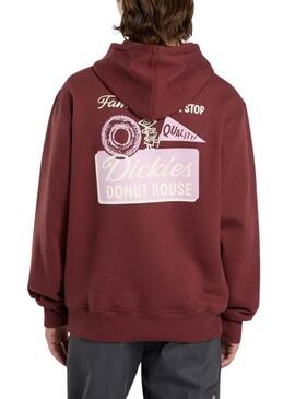 Felpa Dickies Donut bordeaux per uomo