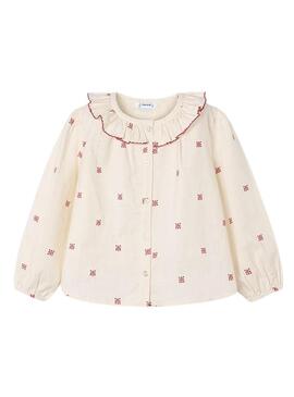 Blusa Mayoral con collo a volant stampato per bambina