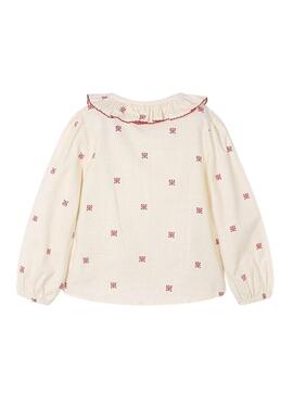 Blusa Mayoral con collo a volant stampato per bambina