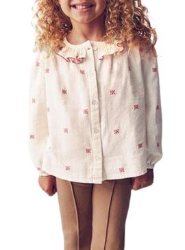 Blusa Mayoral con collo a volant stampato per bambina