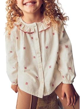 Blusa Mayoral con collo a volant stampato per bambina