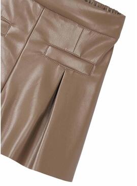 Short in ecopelle marrone Mayoral per bambina