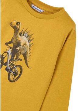 Maglietta Mayoral dinosauro senape per bambino