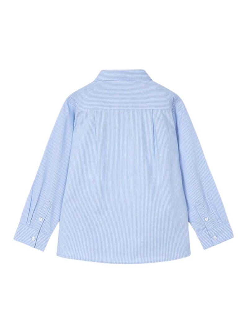 Camicia Mayoral a righe di base blu per bambino