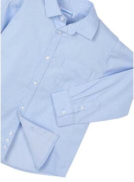 Camicia Mayoral a righe di base blu per bambino