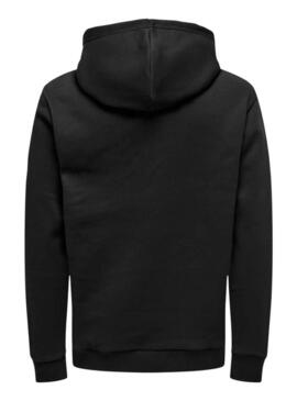 Felpa Only and Sons Dawson nera per uomo