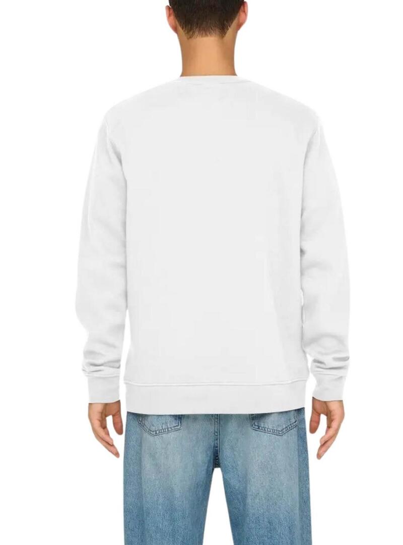 Felpa Only and Sons Dawson bianca per uomo