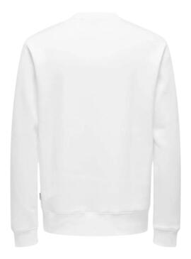 Felpa Only and Sons Dawson bianca per uomo