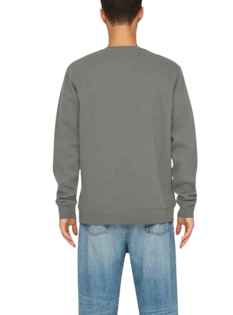 Felpa Only and Sons Dawson verde per uomo