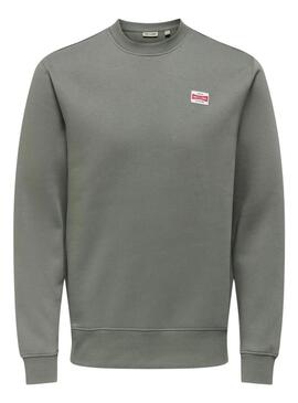 Felpa Only and Sons Dawson verde per uomo