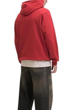 Felpa Jack and Jones Norrebo rossa per uomo