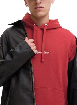Felpa Jack and Jones Norrebo rossa per uomo