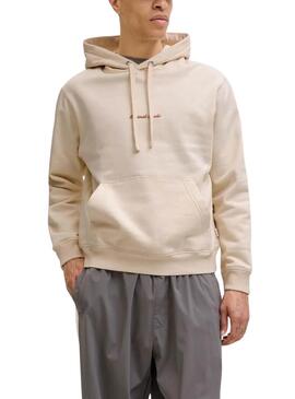 Felpa Jack and Jones Norrebo beige per uomo