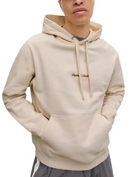 Felpa Jack and Jones Norrebo beige per uomo