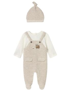Bodysuit Mayoral peto e cappello beige per neonato
