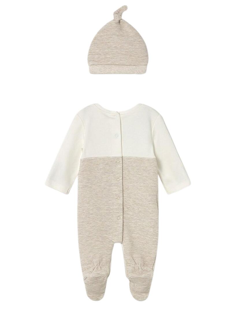 Bodysuit Mayoral peto e cappello beige per neonato