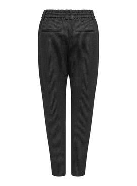 Pantaloni Only Poptrash a righe diplomatiche nere per donna