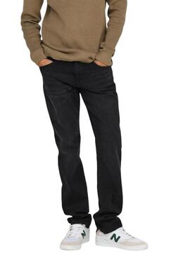 Pantaloni in denim Only and Sons Weft neri per uomo