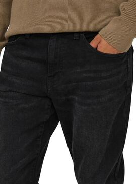 Pantaloni in denim Only and Sons Weft neri per uomo