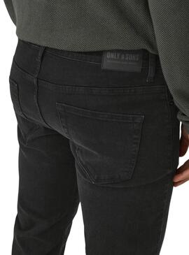 Pantaloni in denim Only and Sons Weft neri per uomo