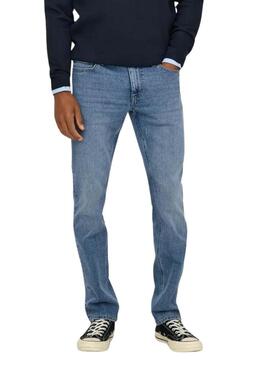 Pantaloni in denim chiaro Only and Sons Loom per uomo