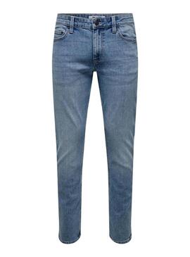Pantaloni in denim chiaro Only and Sons Loom per uomo