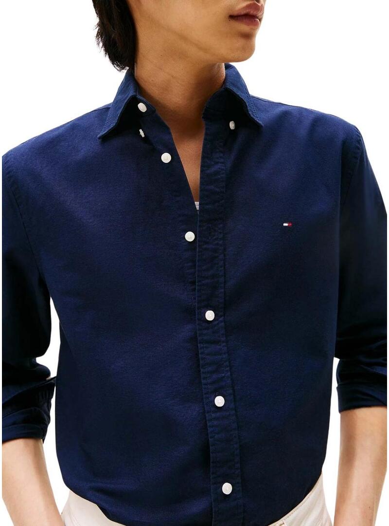 Camicia Tommy Hilfiger Solid Heritage Oxford blu scuro per uomo