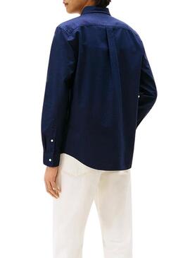 Camicia Tommy Hilfiger Solid Heritage Oxford blu scuro per uomo