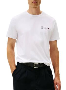Maglietta Tommy Hilfiger Small Crest bianca per uomo.