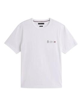 Maglietta Tommy Hilfiger Small Crest bianca per uomo.