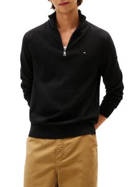 Maglione Tommy Hilfiger in cashmere con zip nero per uomo