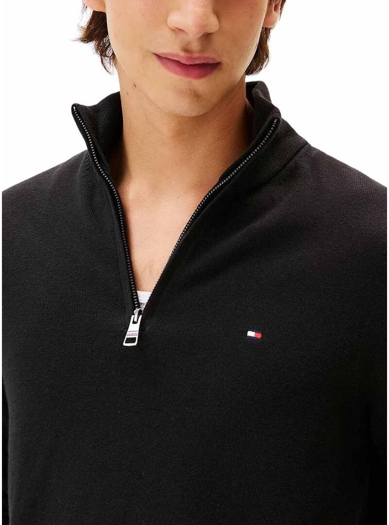 Maglione Tommy Hilfiger in cashmere con zip nero per uomo
