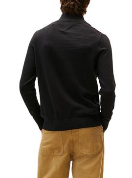 Maglione Tommy Hilfiger in cashmere con zip nero per uomo