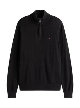 Maglione Tommy Hilfiger in cashmere con zip nero per uomo