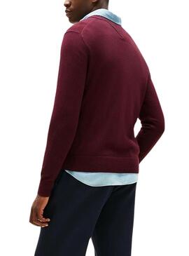 Maglione in cashmere bordeaux Tommy Hilfiger per uomo.
