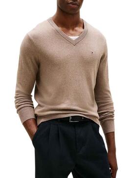 Maglione Tommy Hilfiger in cashmere beige per uomo
