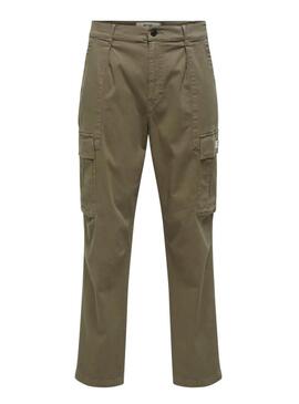 Pantaloni Only and Sons Wills verdi per uomo.