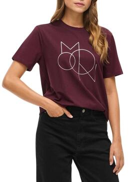 Maglietta Vila Vinora bordeaux con stampa per donna