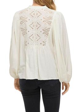 Camicetta Vila Vityra in pizzo beige per donna