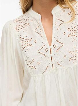 Camicetta Vila Vityra in pizzo beige per donna