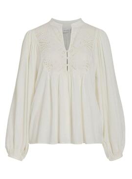 Camicetta Vila Vityra in pizzo beige per donna