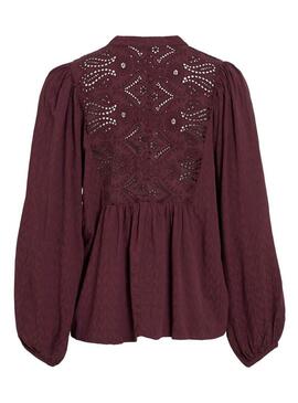Camicetta Vila Vityra in pizzo color granata per donna