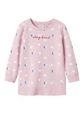 Felpa lunga Name It Lia rosa per ragazze