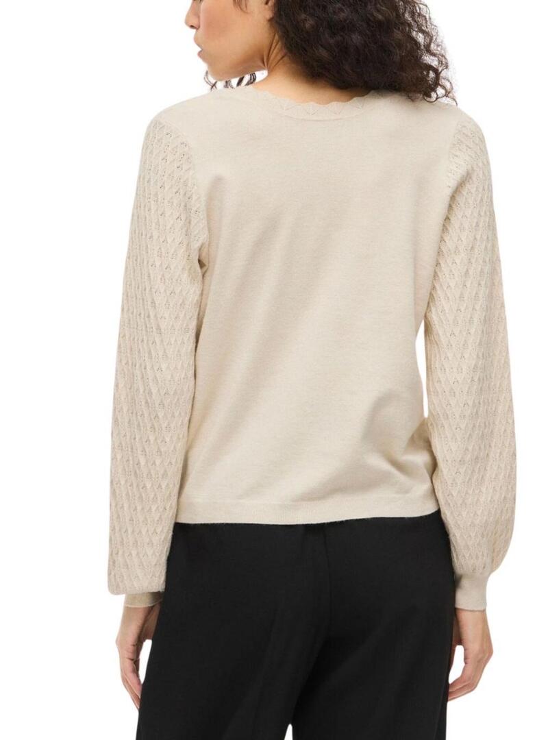 Maglia Vila Viemi reversibile beige da donna