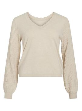Maglia Vila Viemi reversibile beige da donna