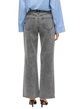 Pantaloni in denim Vila Vifreya Arie a righe grigie per donna