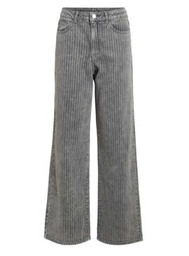 Pantaloni in denim Vila Vifreya Arie a righe grigie per donna